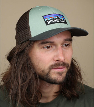 trucker Patagonia grau grün P6 Logo Trucker LoPro celadon